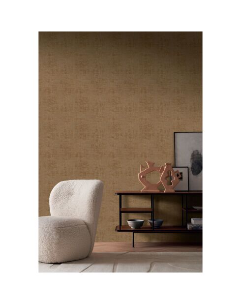 Papier peint Vinyle Johara Camel - 70x1005 cm