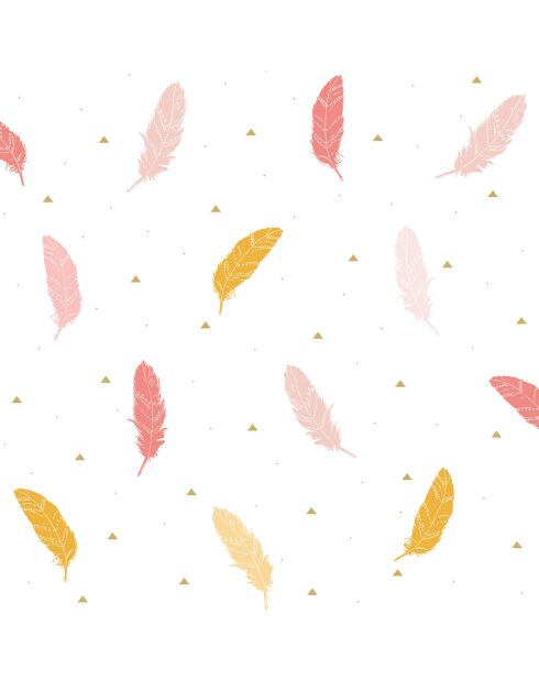 Papier peint Boho Rose Framboise/Ocre - 53x1005 cm