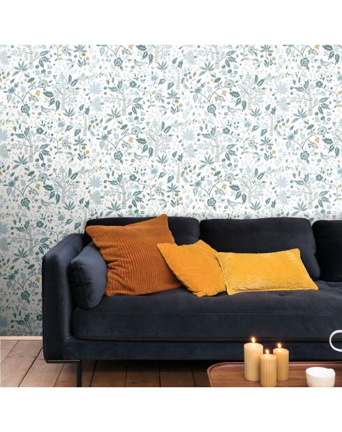 Papier peint Vinyle Echappée Vert Opaline - 53x1005 cm