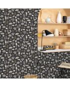 Papier peint Vinyle Selfish Noir Blanc Doré - 53x1005 cm