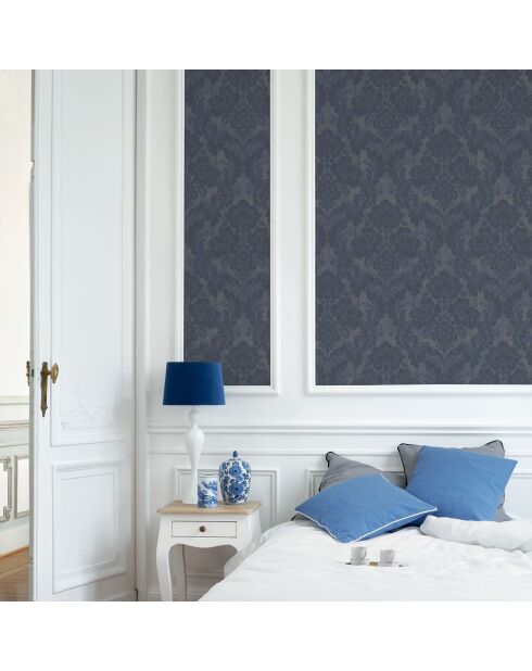 Papier peint Montsegur Demeure Bleu Encre - 53x1005 cm