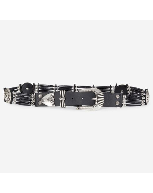 Ceinture en Cuir large noire