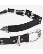 Ceinture en Cuir large noire