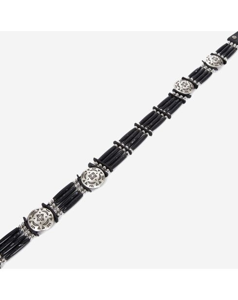 Ceinture en Cuir large noire