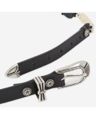 Ceinture fine en Cuir écrue