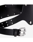 Ceinture large en Cuir avec clous noire