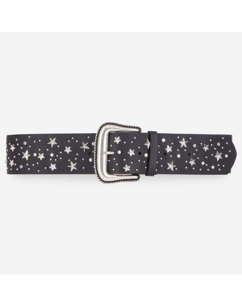 Ceinture large en Cuir avec étoiles noire