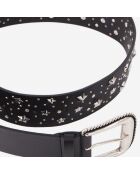 Ceinture large en Cuir avec étoiles noire