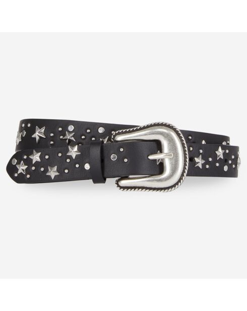 Ceinture en Cuir avec étoiles noire