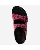 Sandales en Cuir imprimées à double bride roses