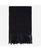 Echarpe en mélange de laine décontractée noire - 36x196 cm