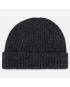 Bonnet en mélange de laine tricoté gris