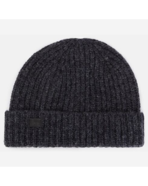 Bonnet en mélange de laine tricoté gris