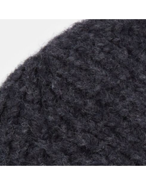 Bonnet en mélange de laine tricoté gris
