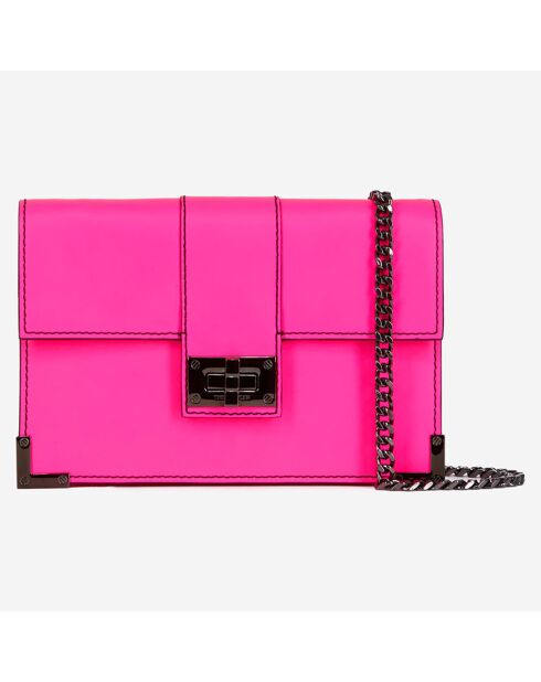 Pochette en Cuir Emily medium rose - 13x20.5x2.5 cm