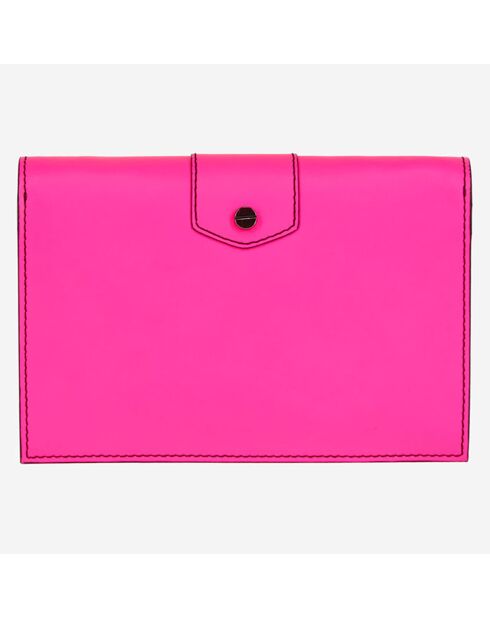 Pochette en Cuir Emily medium rose - 13x20.5x2.5 cm