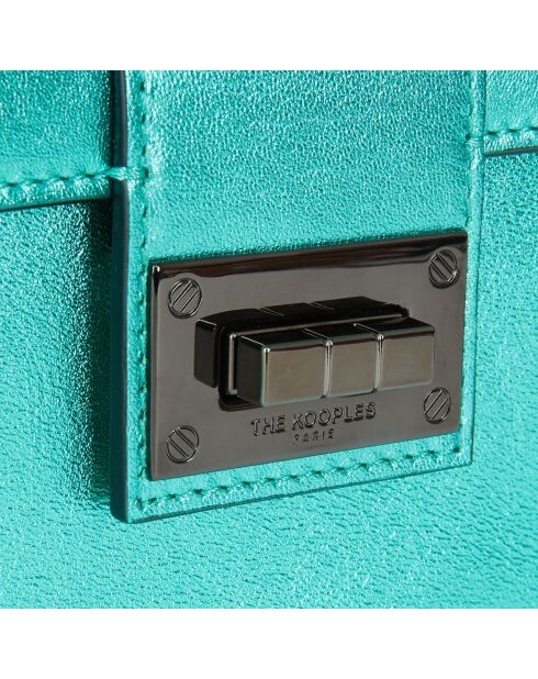 Pochette en Cuir Emily medium verte - 13x20.5x2.5 cm