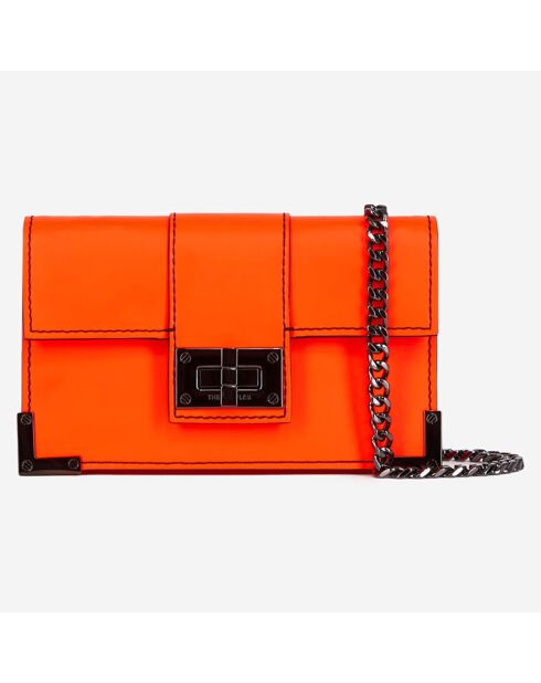 Pochette en Cuir Emily small orange - 10x16.5x2 cm