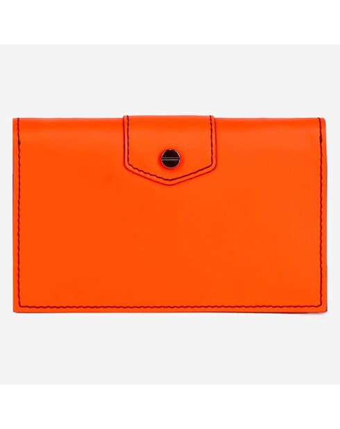 Pochette en Cuir Emily small orange - 10x16.5x2 cm
