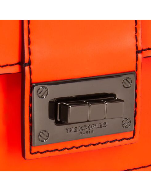 Pochette en Cuir Emily small orange - 10x16.5x2 cm