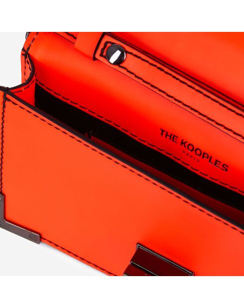 Pochette en Cuir Emily small orange - 10x16.5x2 cm