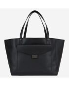 Cabas en Cuir Emily noir - 31x38x19 cm