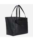 Cabas en Cuir Emily noir - 31x38x19 cm