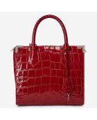 Sac Ming moyen en Cuir rouge - 22x21x12 cm
