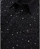 Chemise détails strass noire