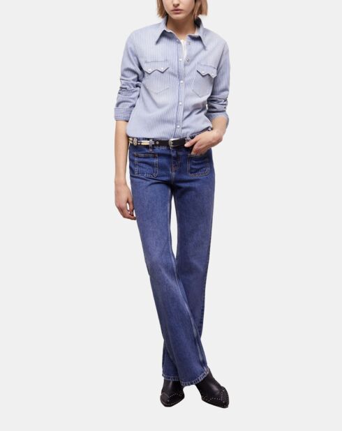 Chemise à rayures bleue