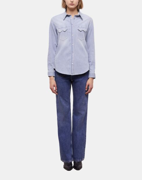 Chemise à rayures bleue