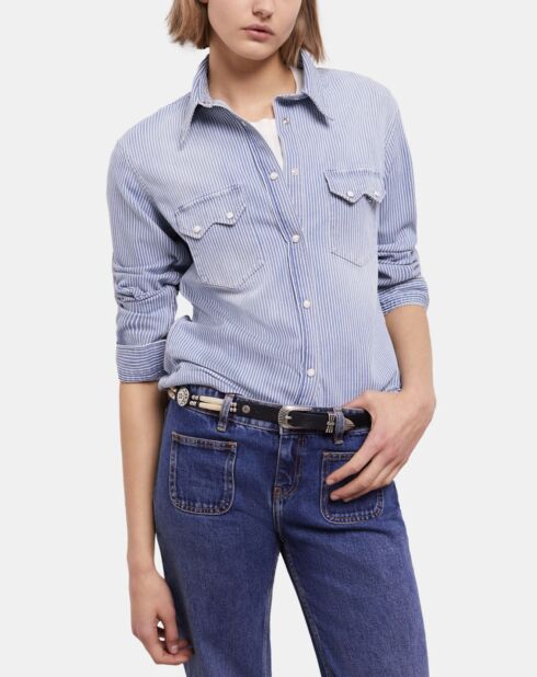 Chemise à rayures bleue