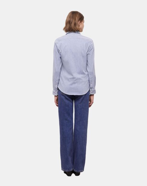 Chemise à rayures bleue