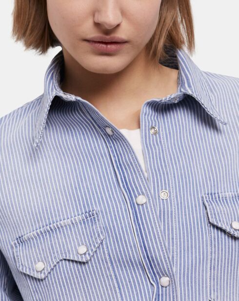 Chemise à rayures bleue