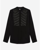 Chemise détails perles noire