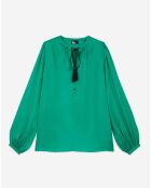Chemise manches bouffantes verte