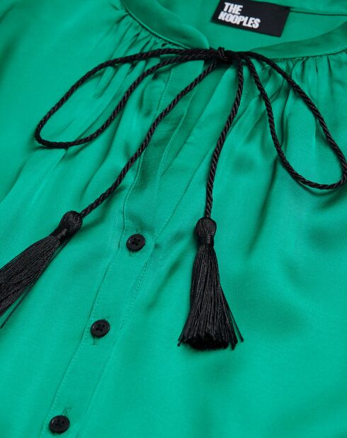 Chemise manches bouffantes verte