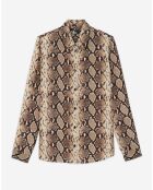 Chemise 100% Soie python beige