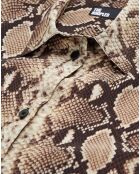 Chemise 100% Soie python beige