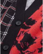 Cardigan en Laine mélangée avec patchwork noir