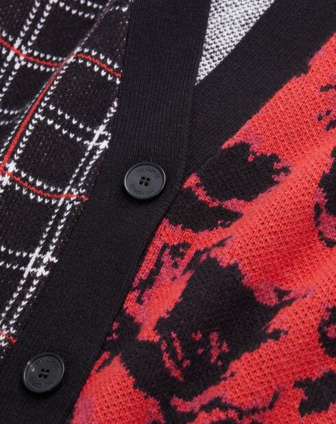 Cardigan en Laine mélangée avec patchwork noir