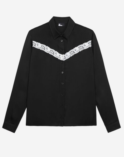 Chemise avec détail en dentelle noire