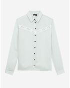 Chemise avec détail en dentelle bleue