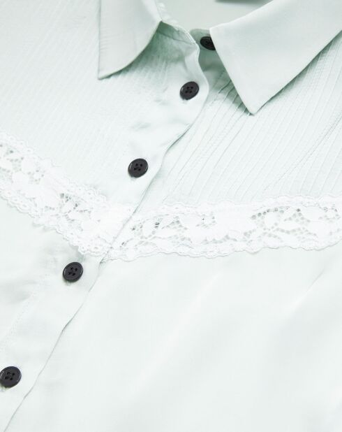 Chemise avec détail en dentelle bleue