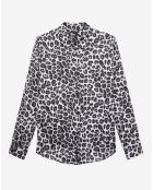 Chemise 100% Soie imprimée noire