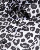 Chemise 100% Soie imprimée noire