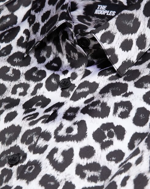 Chemise 100% Soie imprimée noire