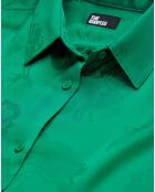 Chemise jacquard fleurie verte