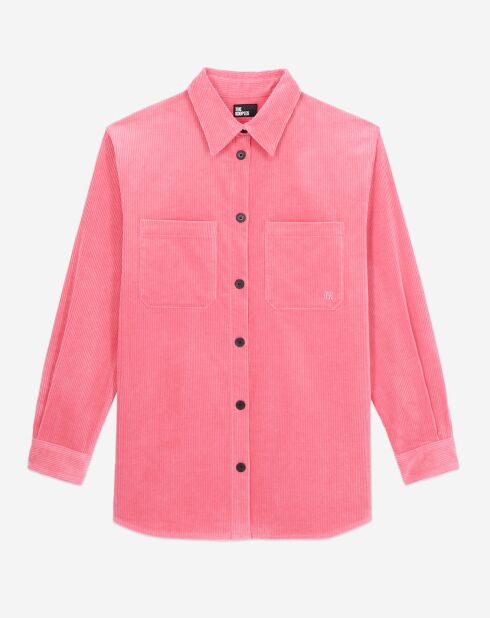 Surchemise en Velours tricoté rose
