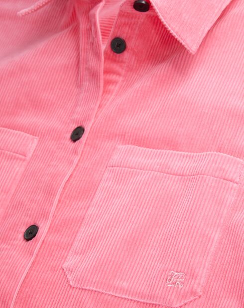 Surchemise en Velours tricoté rose